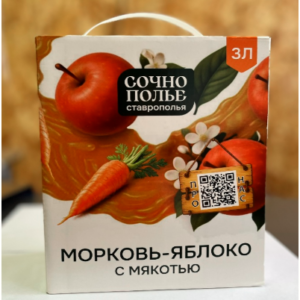 Натуральный сок Морковь-Яблоко с мякотью 3л.
